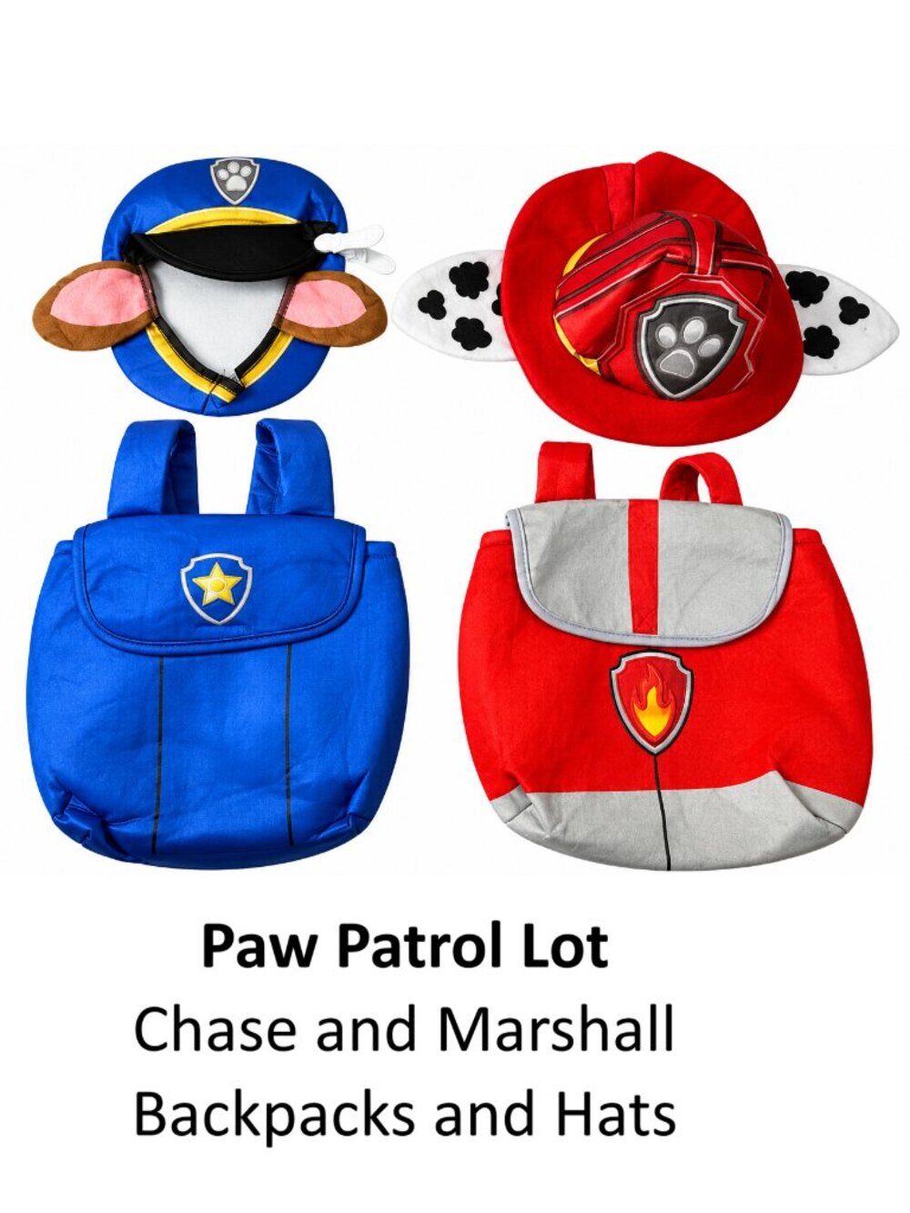 Paw Patrol Lot - Chase & Marshall Costume: Backpack Hat, Rubies Nickelodeon Kids